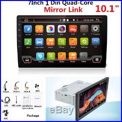 10.1 1 Din 1080P Touch Screen Car Stereo Radio GPS Wifi Mirror Link OBD Android