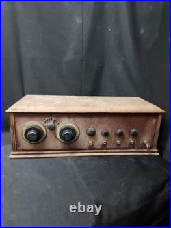 1920s Wooden Tube Radio Receiver Regenerative For Parts Or Restoration