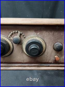 1920s Wooden Tube Radio Receiver Regenerative For Parts Or Restoration