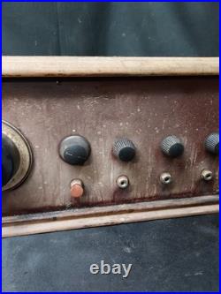 1920s Wooden Tube Radio Receiver Regenerative For Parts Or Restoration