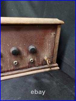 1920s Wooden Tube Radio Receiver Regenerative For Parts Or Restoration