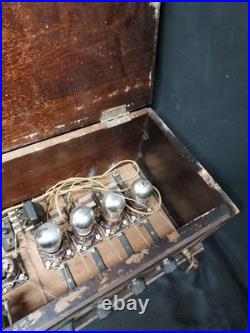 1920s Wooden Tube Radio Receiver Regenerative For Parts Or Restoration