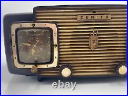 1950s Vintage Zenith K622 Bakelite Tube Table Clock Am Radio Parts Restoration