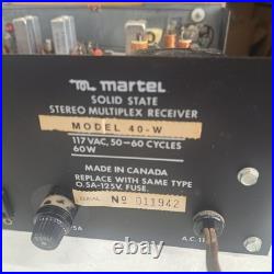 1969 Martel AM-FM Stereo Receiver Model 40-W VINTAGE parts/repair withmanual RARE