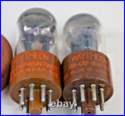 2 Vintage Raytheon 6SN7WGT Audio tubes test & look NEW Military Spec JAN CRP