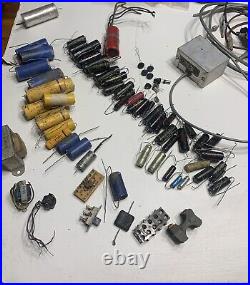 300+ Pcs Large Lot of Vintage Capacitors, Switches, Volume Knobs, Parts, Etc