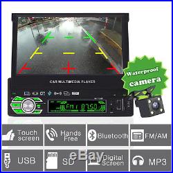 7 1DIN HD Touch Screen Car MP3 MP5 Player Bluetooth FM Radio + Rear View Camera