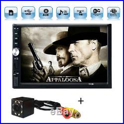 7'' 2 Din Touch Screen Car Radio Audio Stereo Bluetooth MP5 Player +Rearview Cam