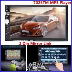 7 2DIN Car MP5 MP3 Player Bluetooth Handsfree Mirror Link Touch Screen Radio