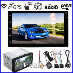 7 Double 2 DIN Stereo Car MP3 MP5 Radio Player GPS Nav Touch Bluetooth + Camera