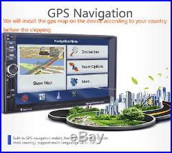 7 HD Car GPS Navigation 2 Din Car Bluetooth Stereo FM Radio MP5 Player AUX 2RCA