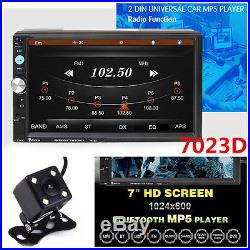 7 HD Car Screen Radio Audio Stereo MP5 Player 2 Din Card FM Bluetooth + Camera
