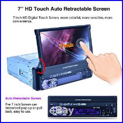 7 HD Touch Screen 1 DIN Car Bluetooth MP3 MP5 Player Rearview Radio FM AUX Kit