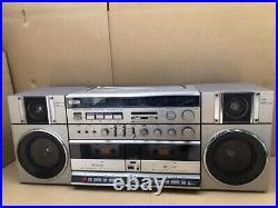 AIWA CA-W1 Dual Cassette Radio Component Vintage Silver For Parts or Repair JP