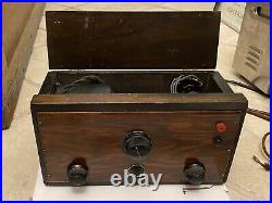 ANTIQUE VINTAGE CROSLEY RADIO CABINET MODIFIED INTO POWER SUPPLY 1930s FOR PARTS
