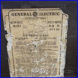 AS IS 1939 GE General Electric H-640 TUBE RADIO GREAT CABINET REPAIR OR ...