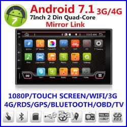 Android 7.1 2-DIN Bluetooth Wifi Car Stereo Radio Player +GPS RDS+ DVR 3G/4G DAB