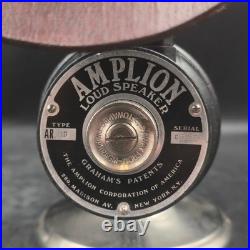 Antique 1920's Amplion AR-19 Horn Radio Speaker Wood Bell Untested Parts/Repair