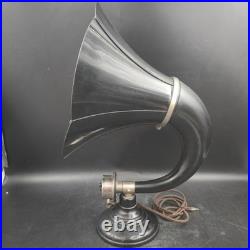 Antique 1920's Burns Horn Radio Speaker Black Pyralin Bell Untested Parts/Repair