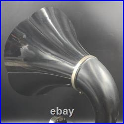 Antique 1920's Burns Horn Radio Speaker Black Pyralin Bell Untested Parts/Repair