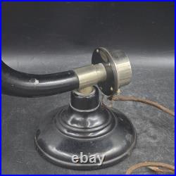 Antique 1920's Burns Horn Radio Speaker Black Pyralin Bell Untested Parts/Repair