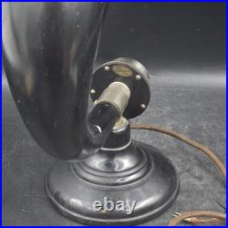 Antique 1920's Burns Horn Radio Speaker Black Pyralin Bell Untested Parts/Repair