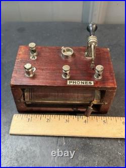 Antique B. W. Whitehurst Crystal Radio Set Telegraph Morse Key Parts