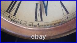 Antique C 1898 1910 Marswells Peg Leg COPPER CASE Alarm Clock RUNS UNUSUAL