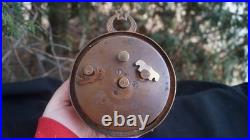 Antique C 1898 1910 Marswells Peg Leg COPPER CASE Alarm Clock RUNS UNUSUAL