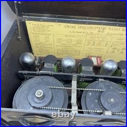 Antique Grebe Synchrophase Tube Radio for parts or restore