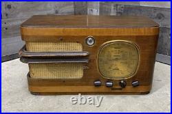 Antique Shortwave Tube Radio Clinton Model 725XF Wood Case Untested Ham Parts