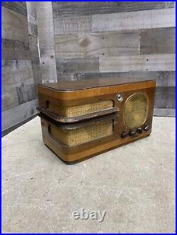 Antique Shortwave Tube Radio Clinton Model 725XF Wood Case Untested Ham Parts