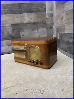 Antique Shortwave Tube Radio Clinton Model 725XF Wood Case Untested Ham Parts