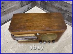 Antique Shortwave Tube Radio Clinton Model 725XF Wood Case Untested Ham Parts