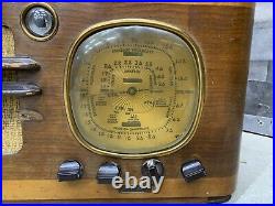 Antique Shortwave Tube Radio Clinton Model 725XF Wood Case Untested Ham Parts