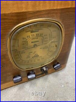 Antique Shortwave Tube Radio Clinton Model 725XF Wood Case Untested Ham Parts