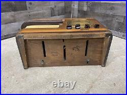 Antique Shortwave Tube Radio Clinton Model 725XF Wood Case Untested Ham Parts