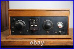 Antique Silvertone Tube Radio Transceiver wood cabinet Project Parts Repair Vtg