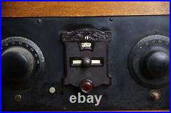 Antique Silvertone Tube Radio Transceiver wood cabinet Project Parts Repair Vtg