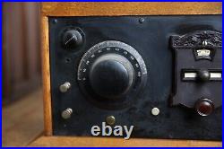 Antique Silvertone Tube Radio Transceiver wood cabinet Project Parts Repair Vtg