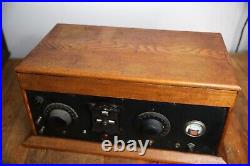 Antique Silvertone Tube Radio Transceiver wood cabinet Project Parts Repair Vtg