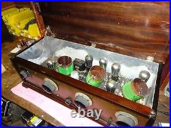 Antique Tube Radio Atwater Kent Large 7 tubes Parts Or Repair RCA