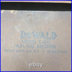 Antique Vintage AM FM DeWald Tube Receiver circa 1951 (Parts Or Repair)