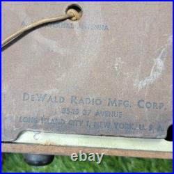 Antique Vintage AM FM DeWald Tube Receiver circa 1951 (Parts Or Repair)