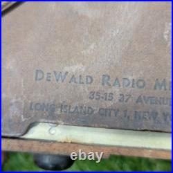 Antique Vintage AM FM DeWald Tube Receiver circa 1951 (Parts Or Repair)