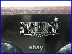 Antique Vintage SYNCHRODYNE Tube Radio Receiver Parts Restore Repair Wooden Box