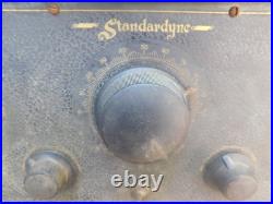Antique Vintage Standardyne Radio for PARTS knobs, untested tubes, chassis, box