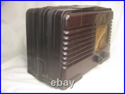 As-is parts / repair vintage Emerson Tube Radio brown Bakelite DW-330B Deco