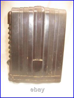 As-is parts / repair vintage Emerson Tube Radio brown Bakelite DW-330B Deco