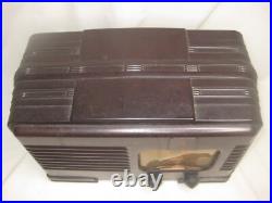 As-is parts / repair vintage Emerson Tube Radio brown Bakelite DW-330B Deco